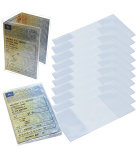 10x Etui na dowód rejestracyjny Orsatti z dodatkową kieszenią, przezroczyste