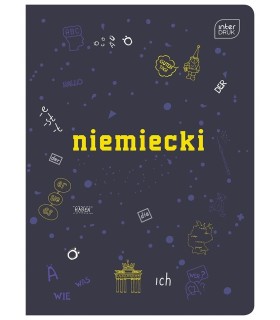ZESZYT A5 DO JĘZYKA NIEMIECKIEGO, 60 KARTEK, KRATKA, PRZYDATNE ŚCIĄGI