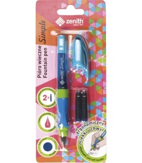 Pióro wieczne ze stalówką Zenith Simple niebieskie + 2 naboje