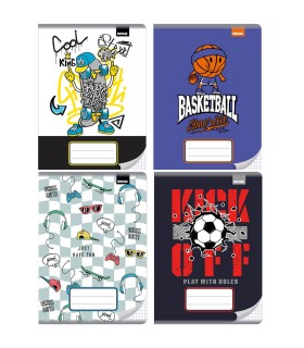 4x zeszyt A5, 32 kartki, kratka, dla chłopca, Beniamin Rexus