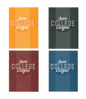 4x zeszyt A5, 60 kartek, kratka, pogrubiony papier 90 g, College League, Unipap