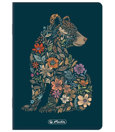 5 SZT. X ZESZYT A5, 32 KARTKI, KRATKA Z MARGINESEM, FLORAL ANIMALS, HERLITZ