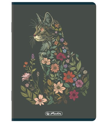 5 SZT. X ZESZYT A5, 32 KARTKI, KRATKA Z MARGINESEM, FLORAL ANIMALS, HERLITZ