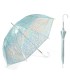 Przezroczysta, głęboka parasolka damska HAPPY RAIN opalizujące cętki