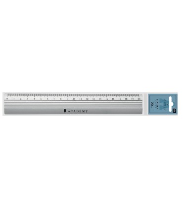 Linijka aluminiowa Academy 20 cm metalowa do szkoły i biura, Interdruk