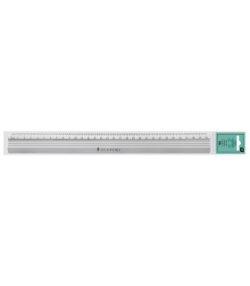 Linijka aluminiowa Academy 30 cm metalowa do szkoły i biura, Interdruk