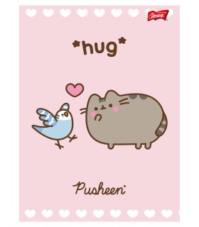 ZESZYT A5, 32 KARTKI, KRATKA z MARGINESEM, UNIPAP, PUSHEEN KOTEK KOT