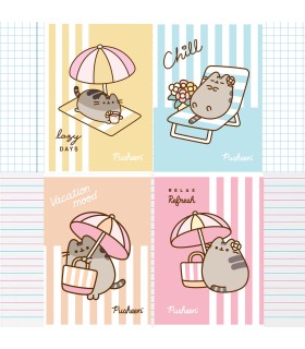 4X ZESZYT A4 32 KARTKI PUSHEEN UNIPAP: 2X KRATKA + 2X KOLOROWE TRZY LINIE