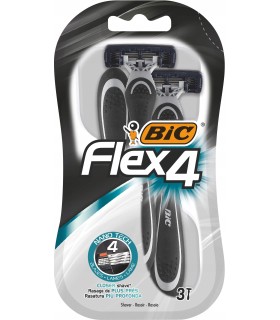 Maszynki golarki jednorazowe 3 sztuki BIC METAL FLEX 4 cztery ostrza