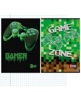 2 X ZESZYT A4 32 KARTKI W KRATKĘ DLA CHŁOPCA, GAMING GAME ZONE, ST.RIGHT