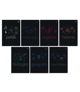 7 X ZESZYTY PRZEDMIOTOWE A5 60 KARTEK DO KLAS 5-6, INTERDRUK BLACK