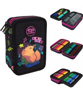 Piórnik potrójny z wyposażeniem Jumper 3 COOLPACK, CAPYBARA MUSIC