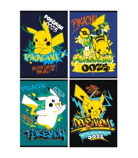 4 SZT. X ZESZYT A5, 32 KARTKI, KRATKA, POKEMON PIKACHU, KAŻDY INNY