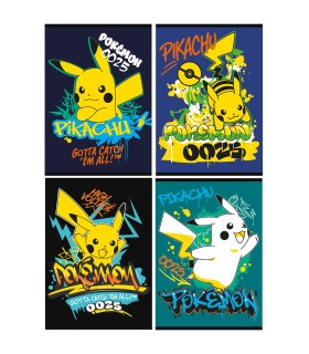 4 SZT. X ZESZYT A5, 32 KARTKI, W TRZY LINIE, POKEMON PIKACHU, KAŻDY INNY
