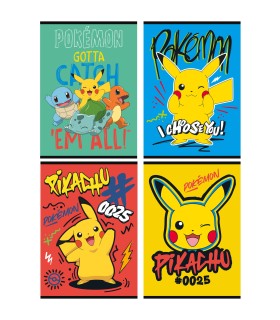 4 SZT. X ZESZYT A5, 16 KARTEK, W TRZY LINIE, POKEMON PIKACHU, KAŻDY INNY